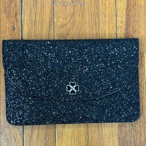 Kate Spade Black Glitter Clutch Bag